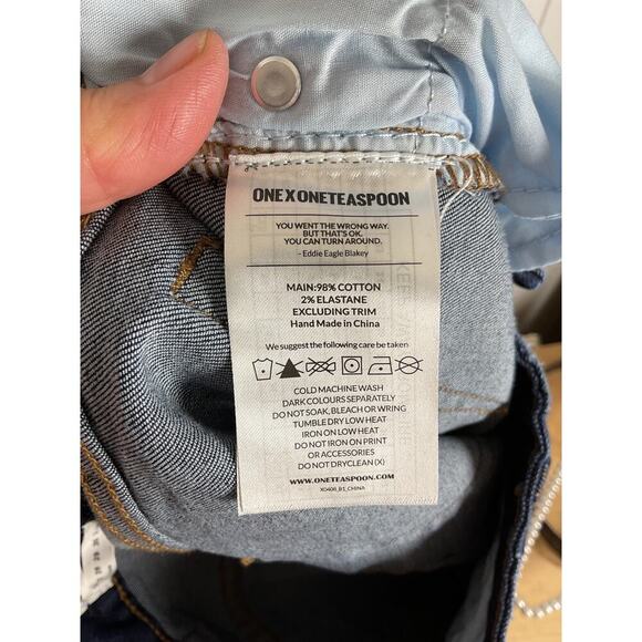 One Teaspoon Womens Arizona Marines Low Waist Skinny Leg Exterme Flare Jeans 26 - Picture 10 of 10